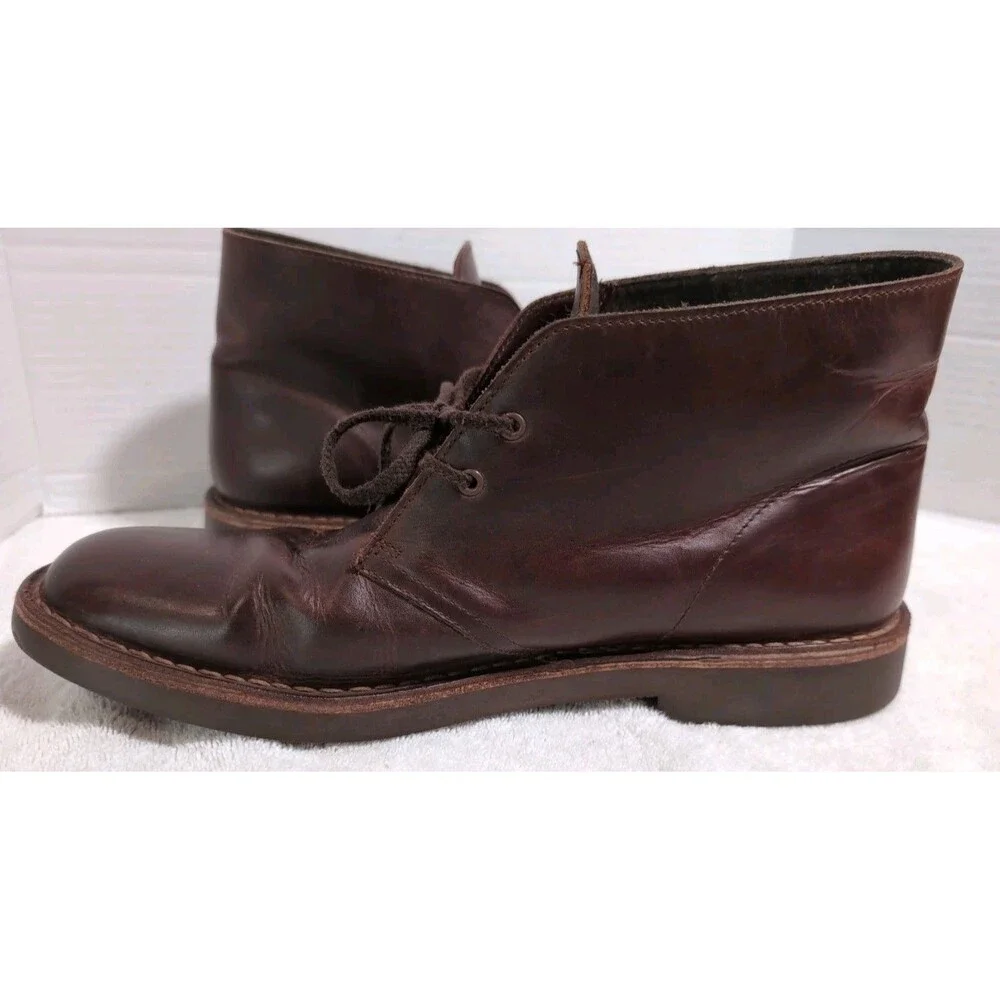 CLARKS BUSHACRE  GENUINE LEATHER CHUKKA BOOTS BROWN MEN'S SIZE 12 VGC